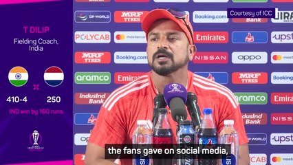 Tải video: Fielding coach praises India's 'intent and effort' in unbeaten World Cup group-stage campaign