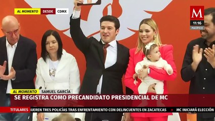 Samuel García se registra como precandidato presidencial de MC en CdMx
