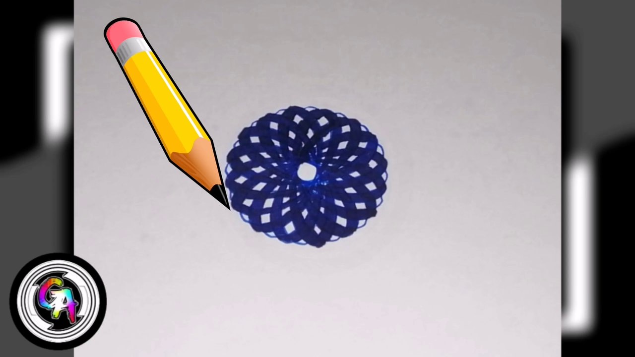 Dibujando y COLOREANDO un atractivo hipotrocoide usando un espirógrafo. (VIDEO 10).  Drawing and COLORING an attractive hypotrochoid using a spirograph. (VIDEO 10).