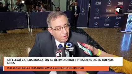 Así llegó Carlos Maslatón al último debate presidencial en Buenos Aires