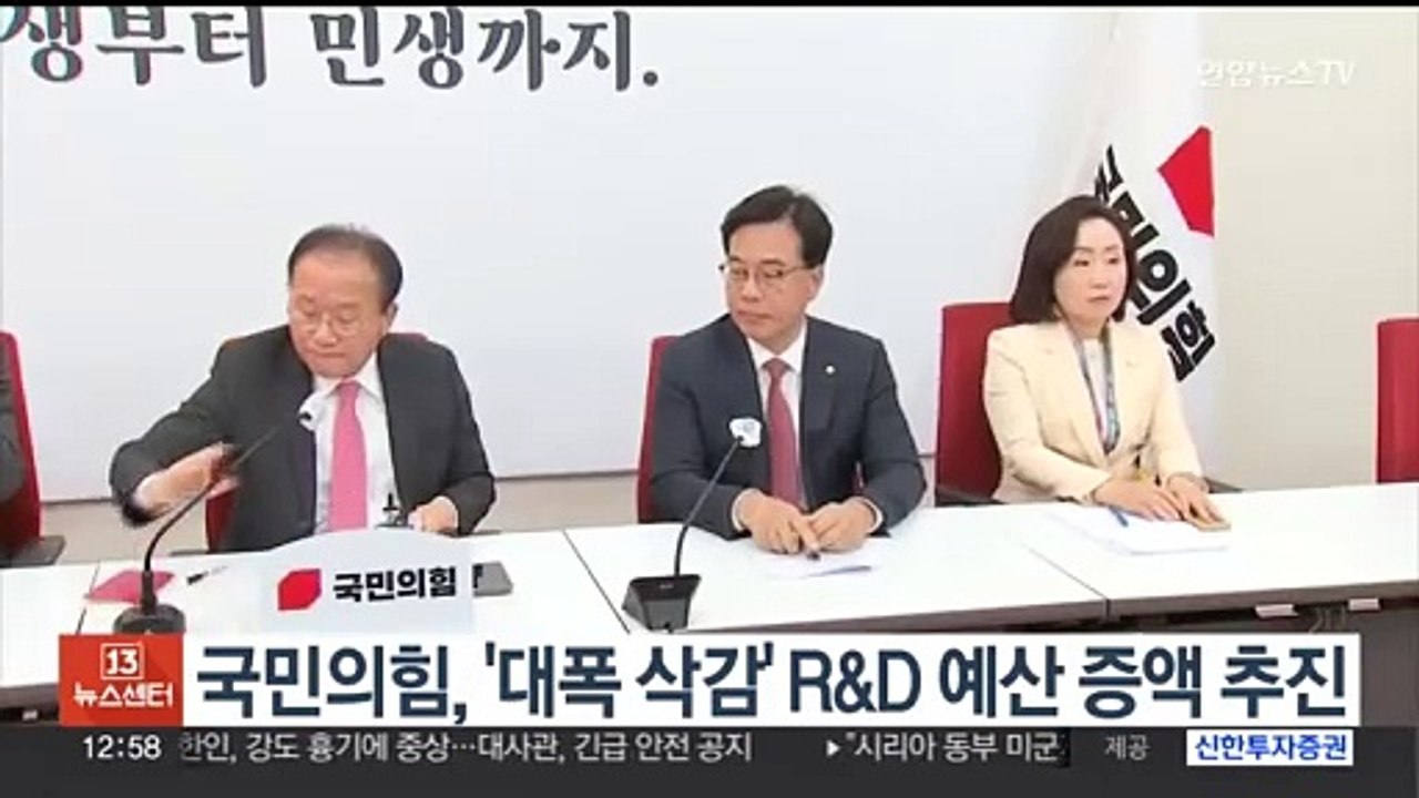 국민의힘, '대폭 삭감' R&D 예산 증액 추진