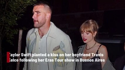 From Stage to Romance: Taylor Swift and Travis Kelce's Kiss Steals the Spotlight in Buenos Aires.