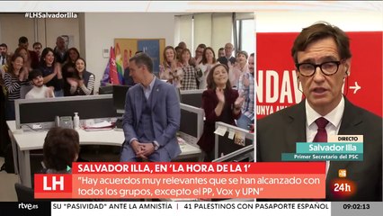 Salvador Illa defiende los acuerdos con ERC y Junts