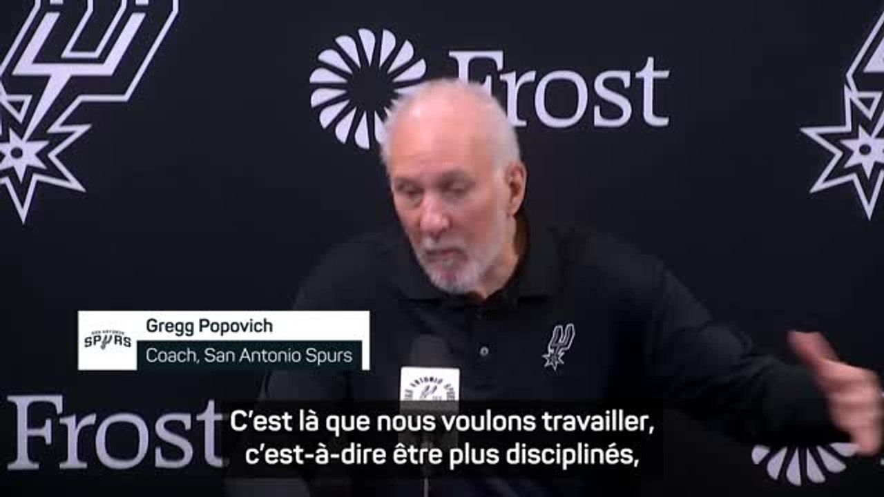 Spurs - Popovich : "Mes joueurs deviennent plus intelligents à chaque match"