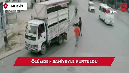 Ölümden saniyeyle kurtuldu, o anlar kamerada