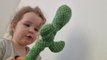 'Don't Talk!' - Naive toddler disapproves of 'Talking Cactus' toy repeating her words