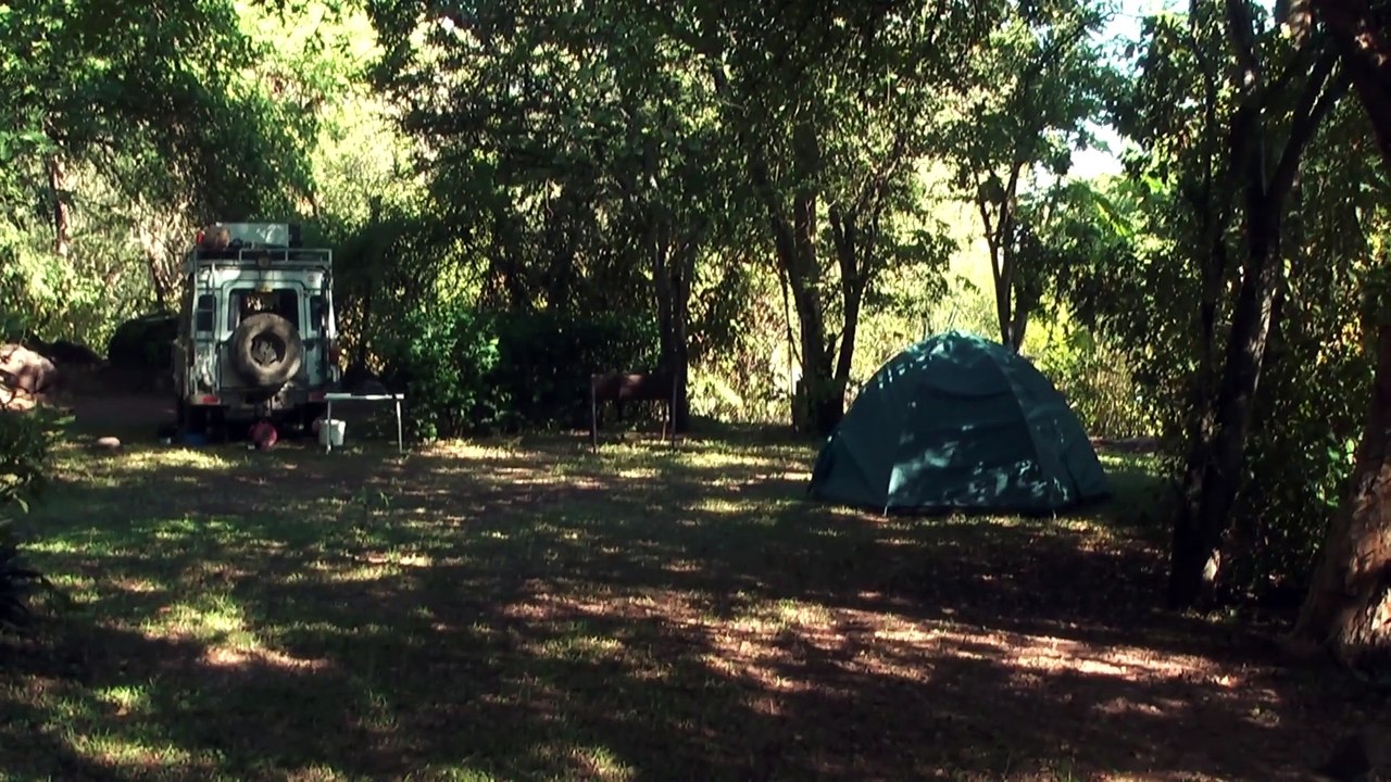 Lake Kariba campsite in Zambia at the shore