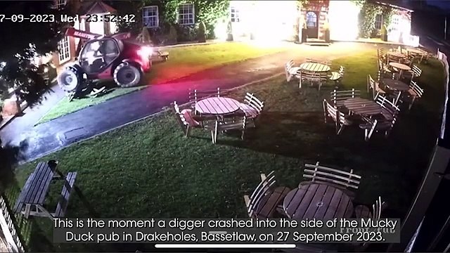 Reappeal after a stolen digger was deliberately rammed into the walls of the Mucky Duck.