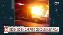 Carro de comida rápida ardió en el centro cruceño