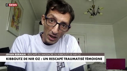 Descargar video: Rescapé du massacre du kibboutz de Nir Oz, il témoigne, les larmes aux yeux, sur CNews: 