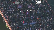 تصاویر هوایی از تظاهرات صدها هزار نفری در لندن در حمایت از فلسطین