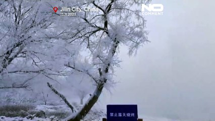 WATCH: A riverside city in northeast China transforms into winter wonderland