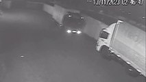 Câmera registra furto de dois caminhões no Alto Alegre
