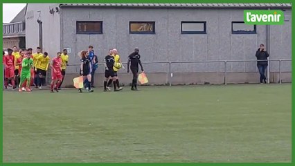 Le tifo des JP22 avant Jodoigne – Perwez (D3A ACFF)