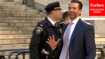 Protesters Yell 'Crime Family' At Donald Trump Jr. As He Enters NYC Court For Trial