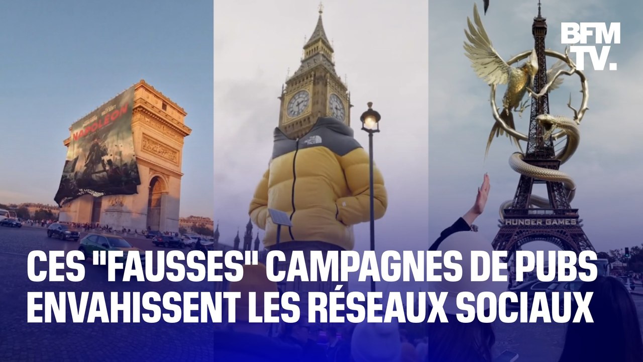 "Hunger Games sur la Tour Eiffel ou Napoléon, de fausses campagnes de pubs envahissent les réseaux sociaux en ce moment