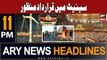 ARY News 11 PM Headlines 13th November 2023 | Resolution passed in Senate