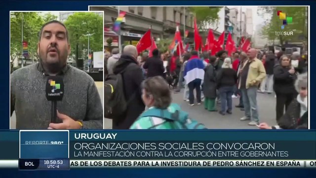 Uruguay: Movimientos sociales diversos se concentran en defensa de la democracia