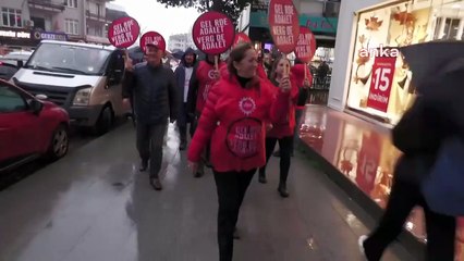 Disk'in İstanbul'dan Ankara'ya Yürüyüşü Gebze'de.