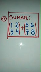 Suma de dos matrices de orden 2x2 : ejercicio básico