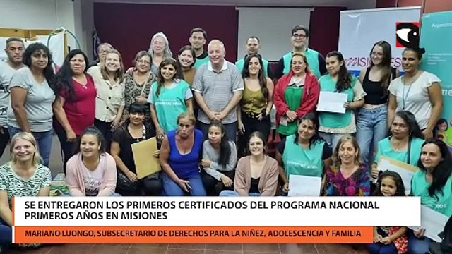 Se entregaron los primeros certificados del Programa Nacional Primeros Años en Misiones
