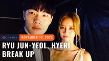 Ryu Jun-yeol, Hyeri confirm break-up