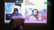 Astronaut Loral O'Hara links up with Halls Head College students