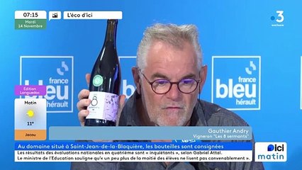 Gautier Andry, vigneron et créateur de bouteilles de verre consignées