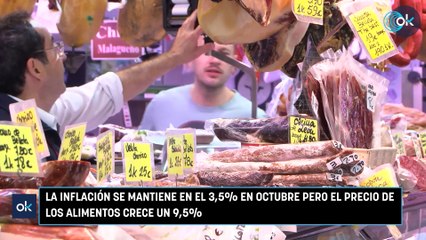 La inflación se mantiene en el 3,5% en octubre pero el precio de los alimentos crece un 9,5%