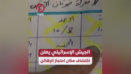 الجيش الإسرائيلي يعلن اكتشاف مكان احتجاز الرهائن