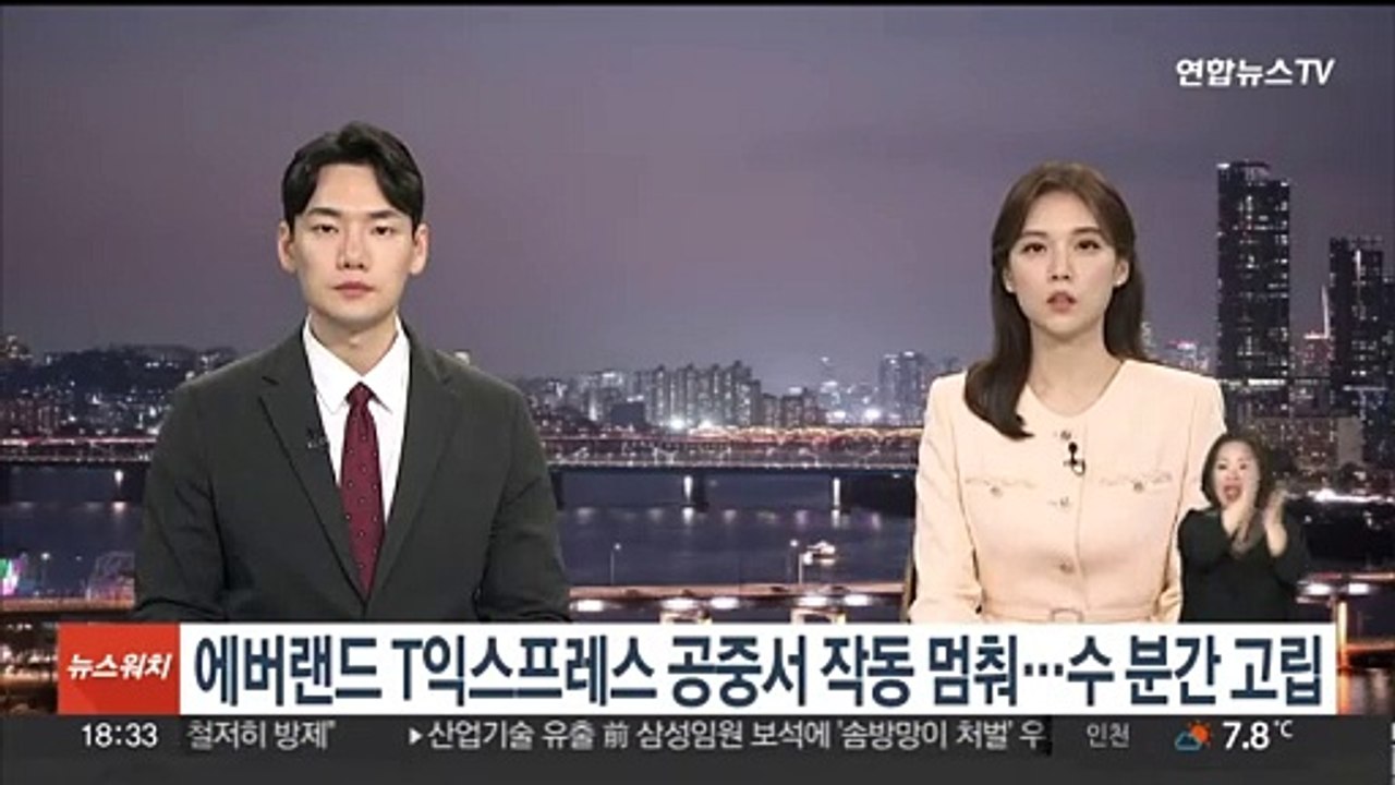 에버랜드 T익스프레스 공중서 동작 멈춰…수 분간 고립
