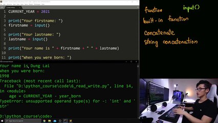 7. Using Input, Vari....mp4 - YouTube