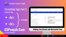 BR & HR Elements | Formatting Tags in Punjabi | Part-2 | HTML | Editor | CSPunjab.Com - Tutorial #3
