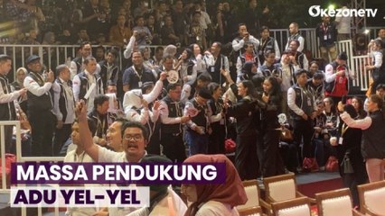 Jelang Pengundian Nomor Urut Capres-Cawapres, Massa Pendukung Adu Yel-Yel