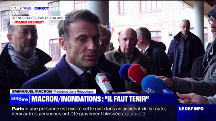 Emmanuel Macron dans le Pas-de-Calais: "Je veux apporter le soutien de la Nation dans cette situation qui continue d'être difficile"