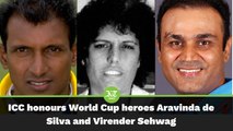 ICC honours World Cup heroes Aravinda de Silva and Virender Sehwag