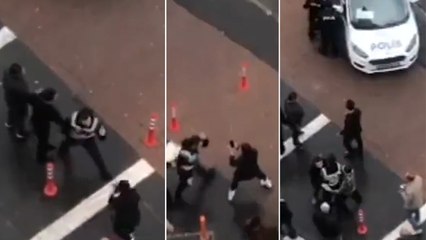 Polis sokak ortasında kadına saldırdı, tehdit etti: Senin derini yüzeceğim