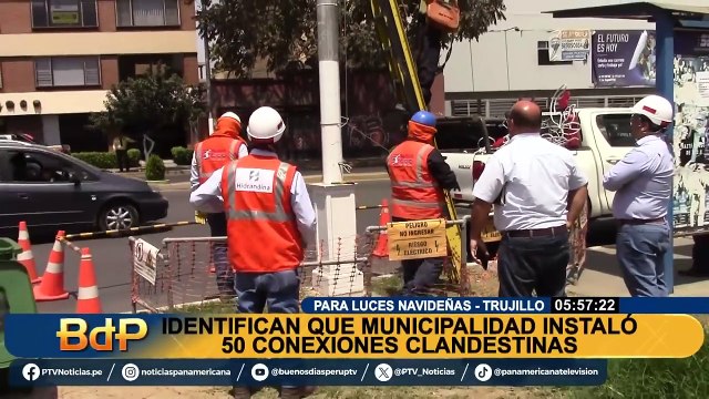 Municipalidad de Trujillo instaló 50 conexiones clandestinas para luces de Navidad