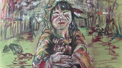 Üniversite öğrencileri Filistin'deki dramı tuvale yansıttı