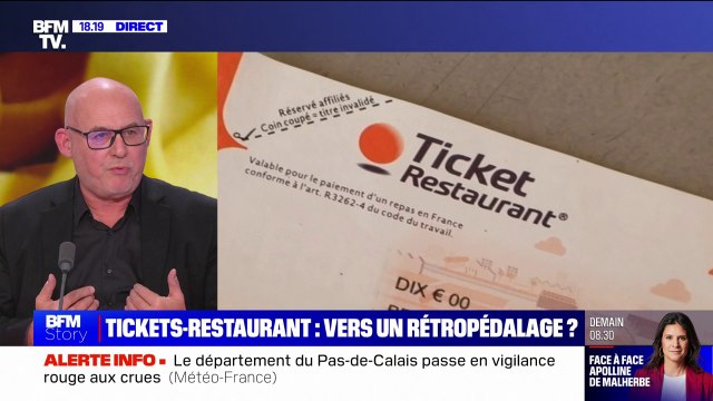 Tickets-restaurant pour les courses alimentaires: On demande que ce soit uniquement utilisable chez les restaurateurs , indique Franck Delvau (président de l'UMIH Île de France)