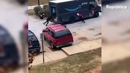 Grupo de individuos roban un camión de Amazón