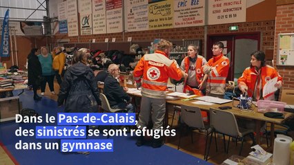 Inondations: dans le gymnase de Blendecques, le désespoir des sinistrés