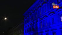La facciata del Senato illuminata di blu per la Giornata Mondiale del Diabete