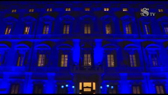 Facciata di Palazzo Madama si colora di blu per Giornata del Diabete