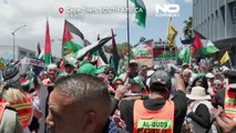 Sul-africanos nas ruas em apoio aos palestinianos