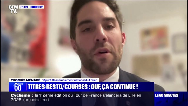 Tickets-restaurant pour les courses alimentaires: Nous proposons d'aller encore plus loin en cette période inflationniste en les ouvrant aux produits d'hygiène , indique Thomas Ménagé (RN)