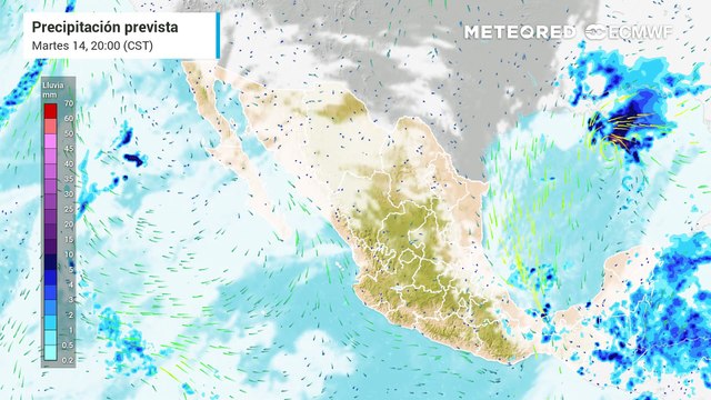 Modelo ECMWF - Lluvias en el noroeste por nuevo frente frío y corriente en chorro