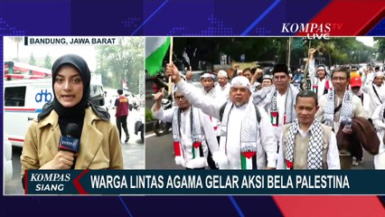 Massa di Bandung Gelar Aksi Damai Lintas Agama Dukung Palestina