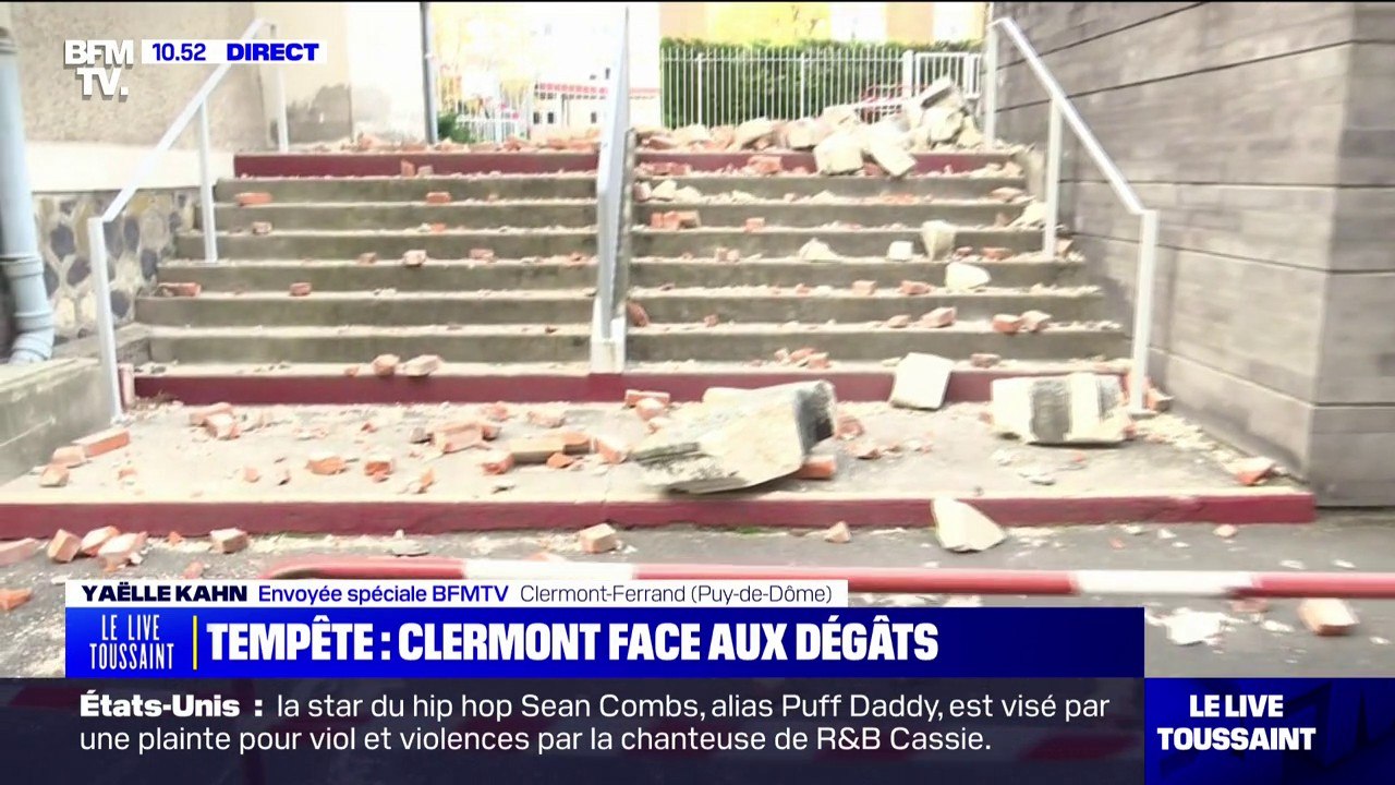 Tempête Frederico: à Clermont-Ferrand, un toit et une cheminée emportés par les vents violents