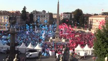 Sciopero Cgil-Uil, le immagini di Piazza del Popolo dall'alto